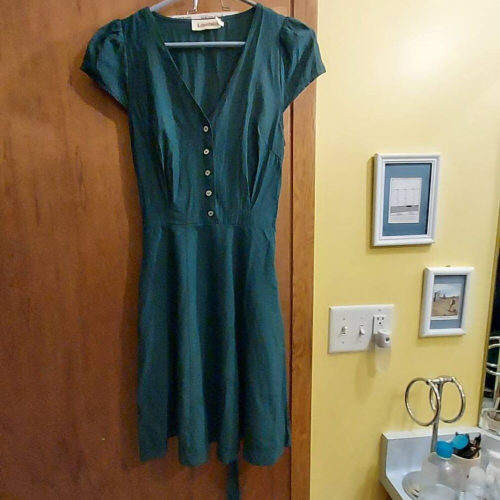 Louche bottle-green dress XS